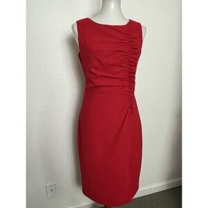 Calvin Klein Dress Sheath Ruched Knee Length Office Corpcore